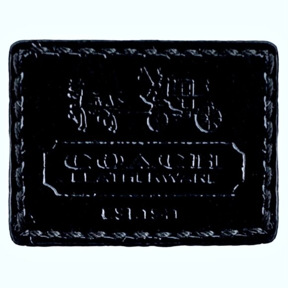 _ Coach NEW without tags Leather and Jacquard ID/Coin Purse/Key Ring - Picture 5 of 8